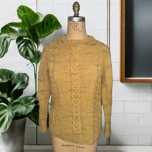 Handmade Cozy Mustard Cable Knit Sweater